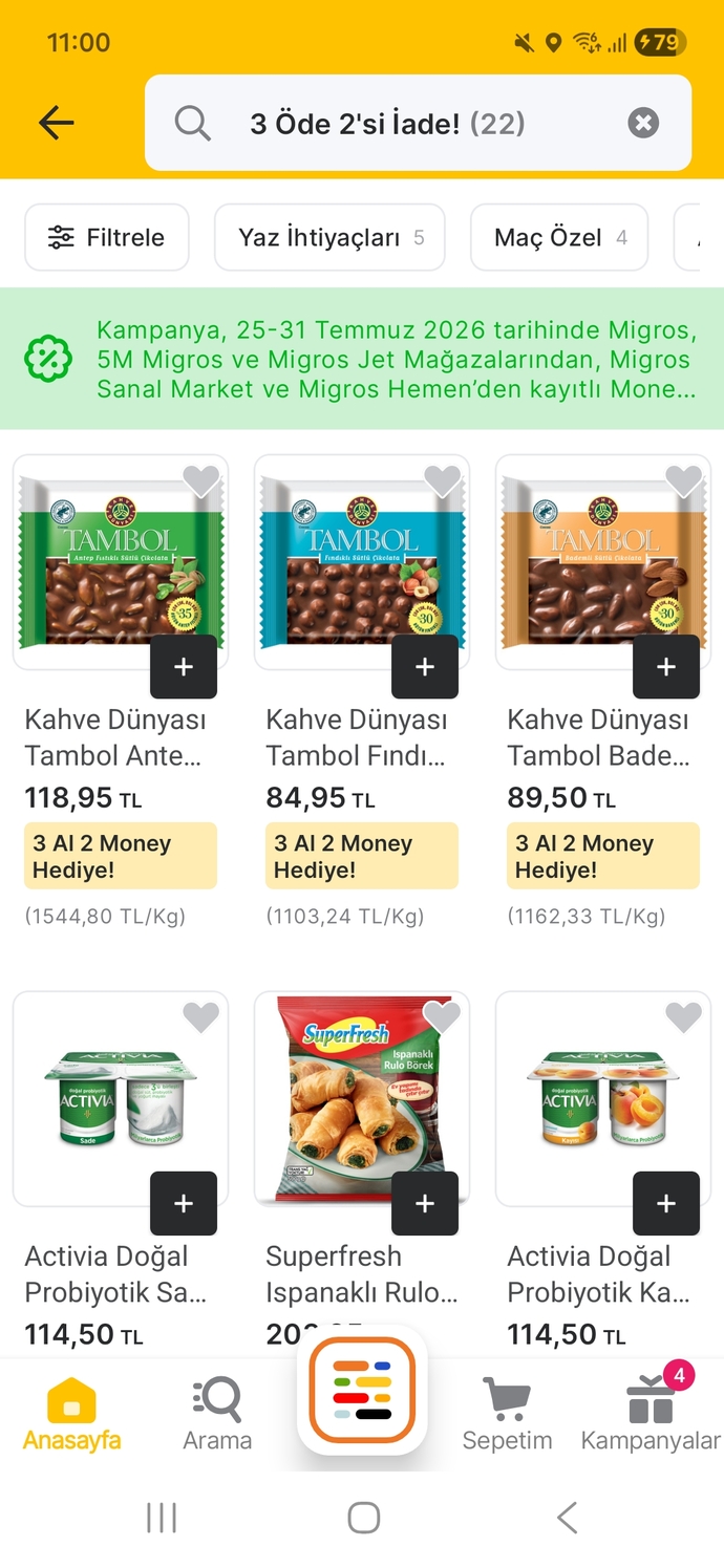 3 adet tambol fıstıklı çikolata 119 tl 3 adet bademli 90 tl alsam mı mantıklı mı?