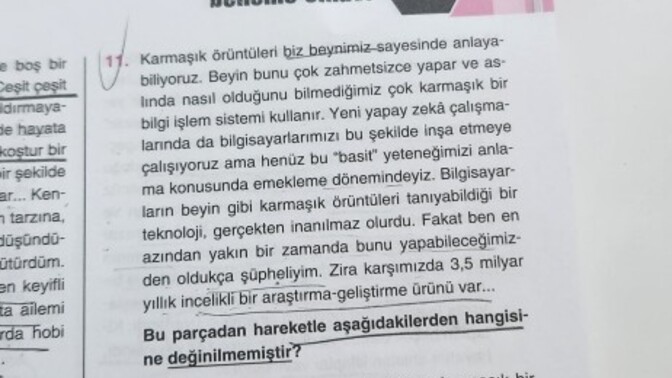 Bu test sorusunda doğru cevap D mi yoksa E mi olmalı, soru hatalı mı?