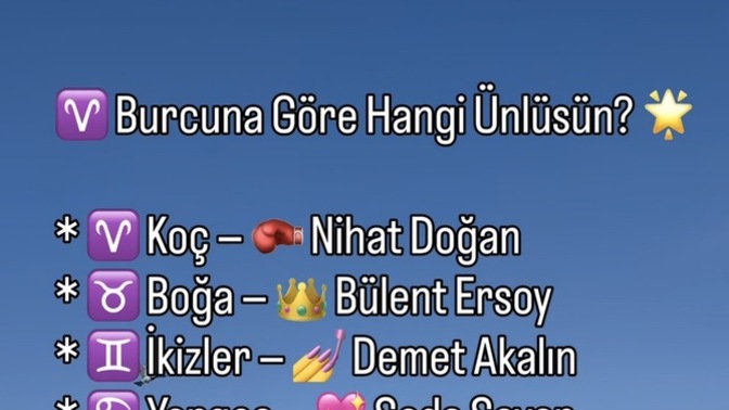 Burcuna Göre Hangi Ünlüsün?