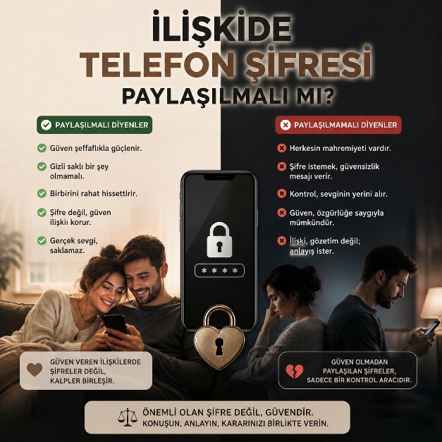 İlişkide telefon şifresi paylaşılmalı mı?