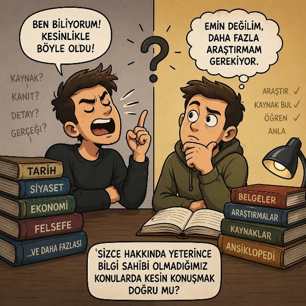 Sizce hakkında yeterince bilgi sahibi olmadığımız konularda kesin konuşmak doğru mu?