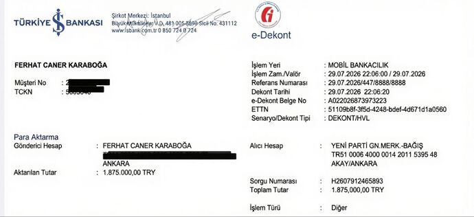 Özgür Özel’in yeni partisine 1.875.000₺ bağış yaptım, bu süreçte beni ne bekler?