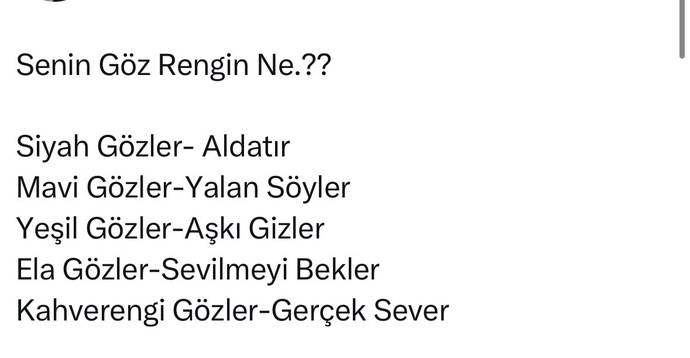 Senin Göz Rengin Ne?