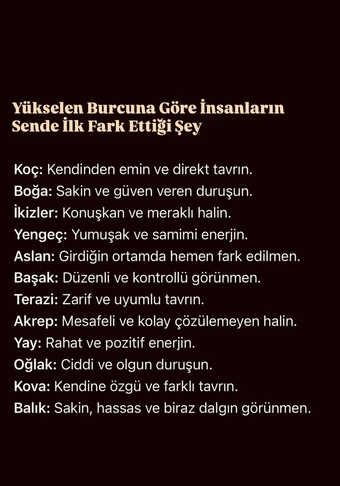 Yükselen Burcunu bilen var mı?