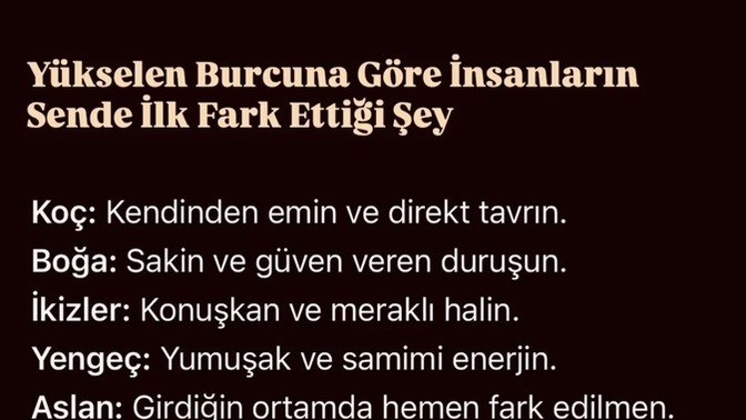 Yükselen Burcunu bilen var mı?