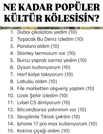 Ne Kadar Popüler Kültürün Kölesisin?
