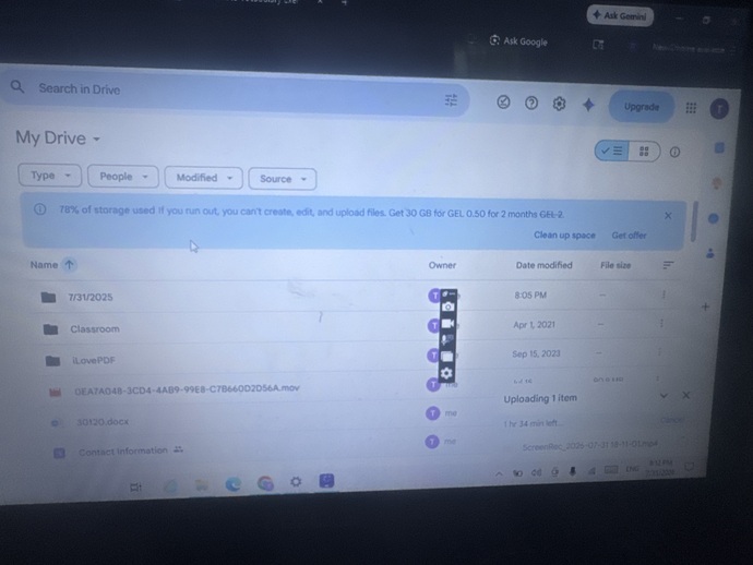 Drive dolu ama yüklemek istediğim dosya var sizce yüklenir mi?