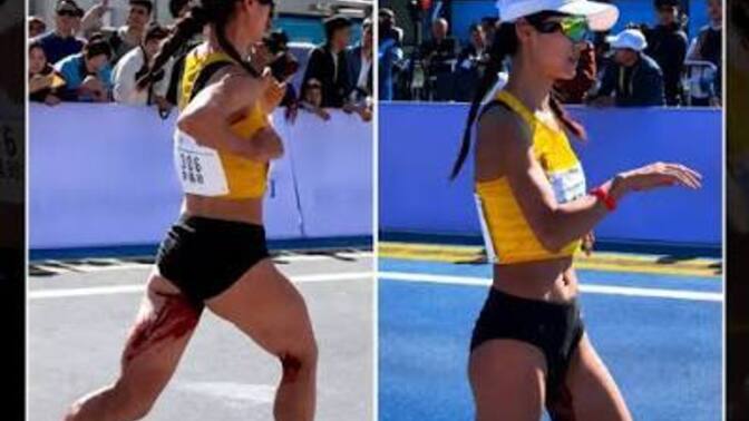 Çinli maraton koşucusu Li Meizhen regl olmuş halde 8 km kala yarışı nasıl bitirmiş?