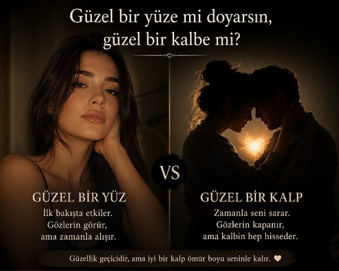Gerçek aşkta insan güzel bir yüze mi doyuyor yoksa güzel bir kalbe mi?