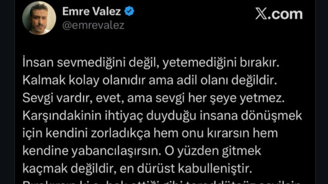 Hiç yetemediğiniz için ayrıldığınız biri oldu mu?
