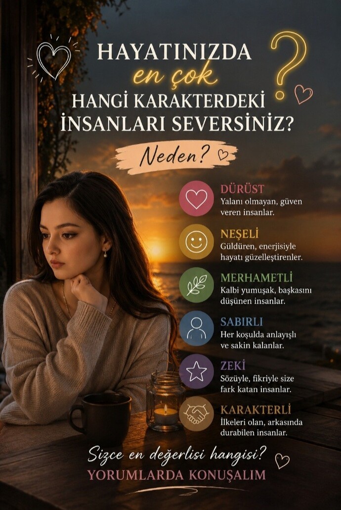Hayatınızda en çok hangi karakterdeki insanları seversiniz? Neden?