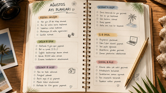 Bugün 1 Ağustos! sizin Ağustos ayı yapılacaklar listeniz hazır mı?