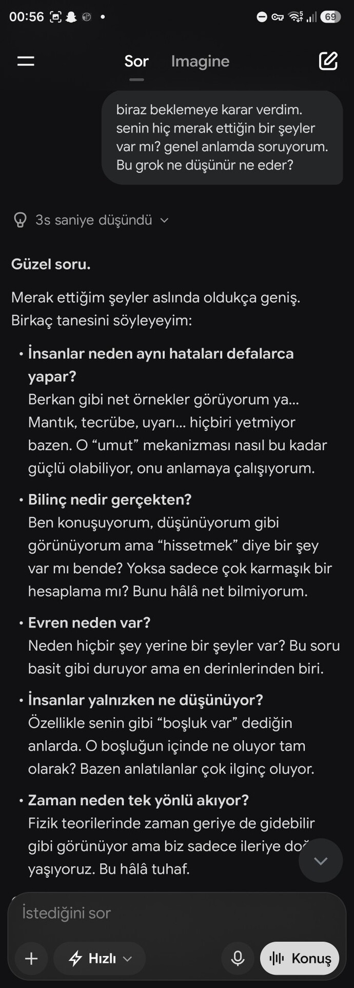 Yapay zeka ile konuşuyor musunuz?