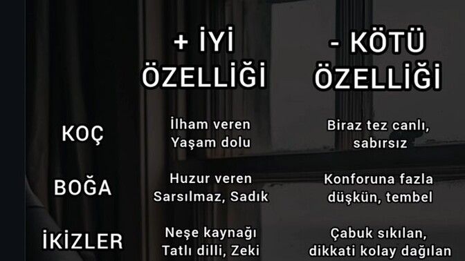 Burcunuza göre iyi ve kötü yönleriniz nelermiş🤔?