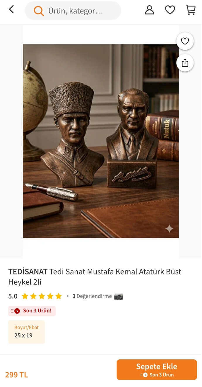 Odama koymak icin yüce Atatürkün minyatür büstlerinden alacağım. Sizce bunlar arasinda hangisi daha guzel durur?