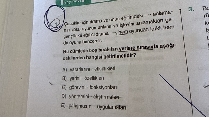 Bu soruya ne cevap verirdiniz?
