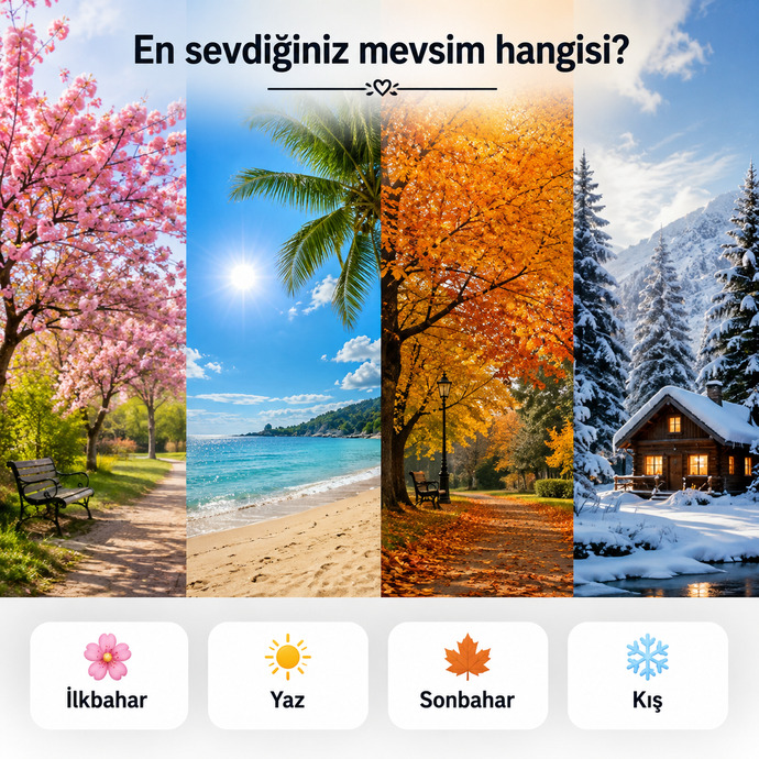 🌸 En sevdiğiniz mevsim hangisi 🍂❄️☀️?