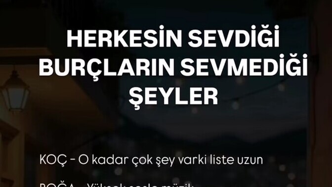 Burcuna göre neyi sevmiyorsun😅?