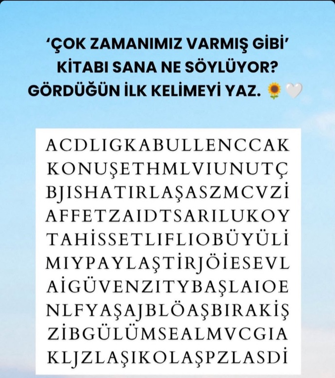 Gördüğün ilk kelimeyi yazar mısın?