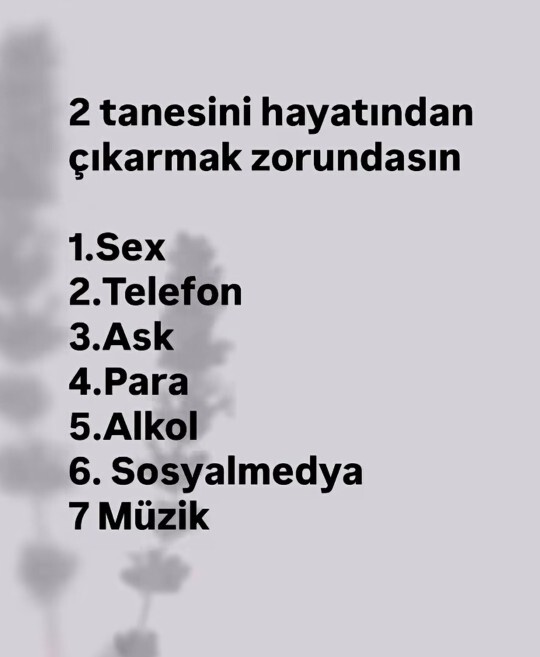 İki tanesini hayatından sonsuza kadar silmek zorunda kalsan hangilerini seçerdin?