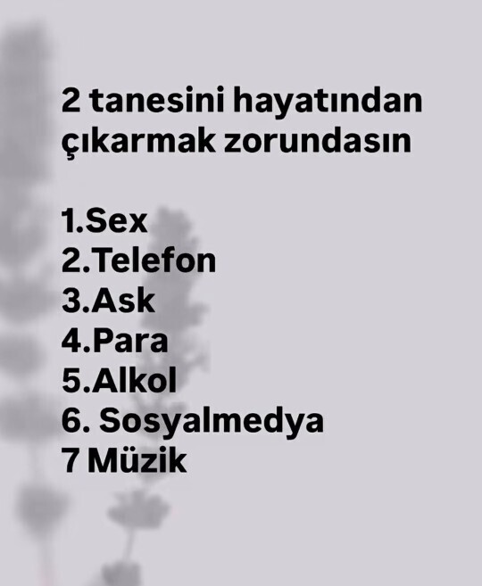 İki tanesini hayatından sonsuza kadar silmek zorunda kalsan hangilerini seçerdin?