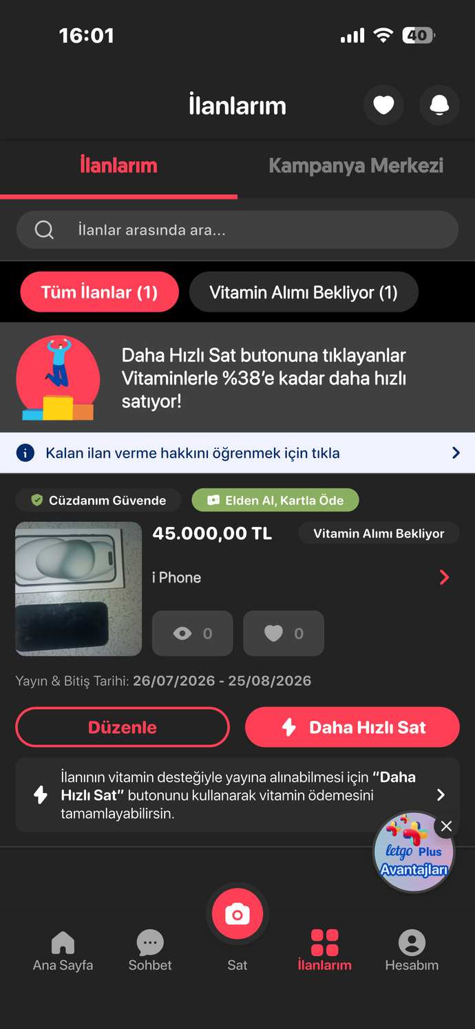 Temmuz 2026 da koyduğum ilanı neden kimse görmüyor?