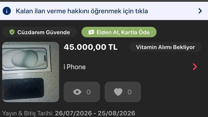 Temmuz 2026 'da koyduğum ilanı neden kimse görmüyor?