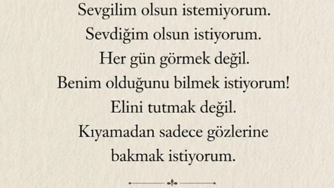 Sevgiliniz mi olsun istersiniz sevdiğim dediğiniz birini mi?