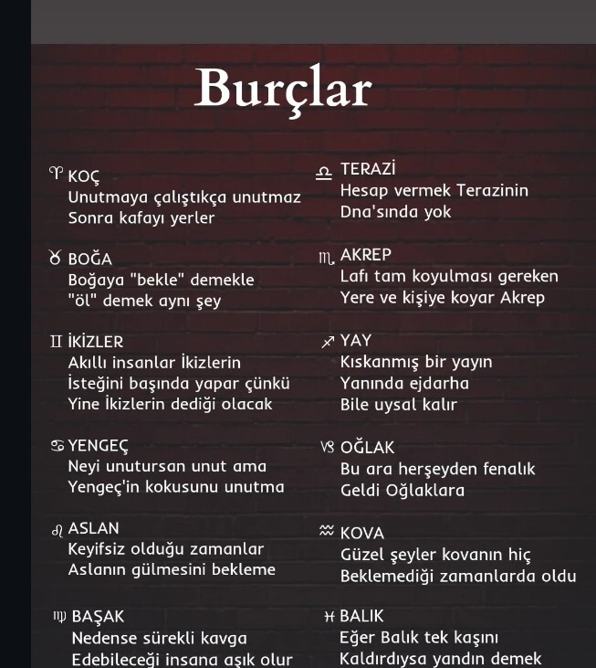 Görselde burcunuz için yazan cümle sizi ne kadar doğru anlatıyor🧐?