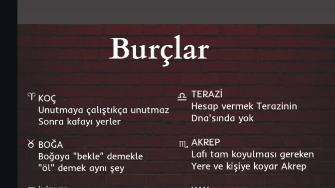 Görselde burcunuz için yazan cümle sizi ne kadar doğru anlatıyor🧐?