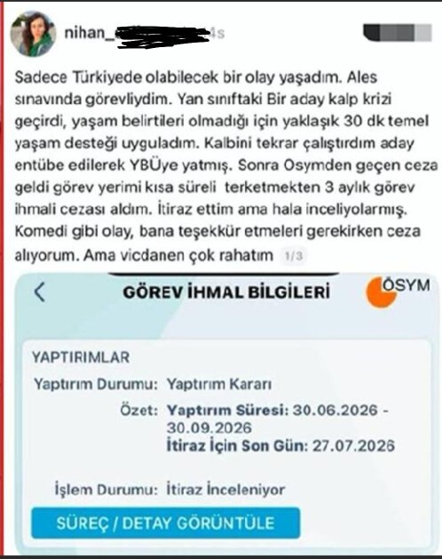 ALES Gorevlisi Hanimin Takdir Edilesi Hareketine sen CEZA mi veriyorsun OSYM, Sen Saka Misin Ya?
