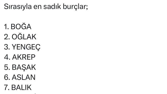 Sizce En Sadık Burç Hangisi?
