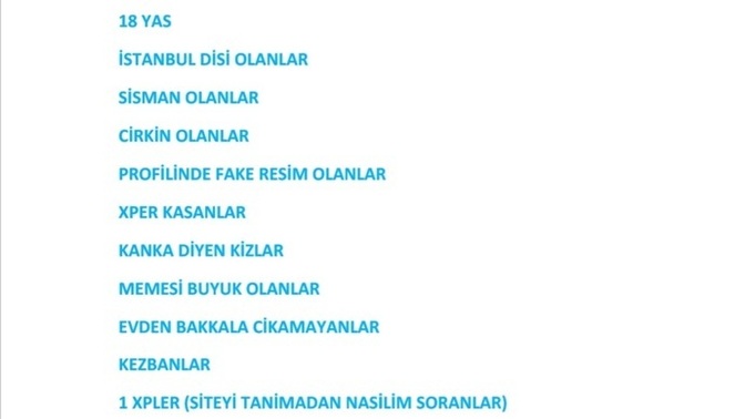 Listeye uyup, engel atmadığım pembeli kaldı mı?