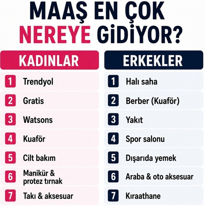Maaşınız en çok nereye gidiyor 🙄?