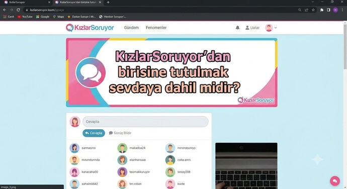 KızlarSoruyordan bir üyeye tutulmak; sevdaya dahil midir?