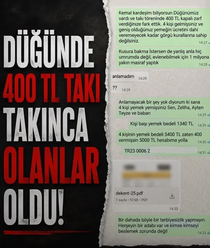 Düğünde 400 TL takmak gerçekten az mı, bu düğün takı sistemi ne kadar saçma değil mi?