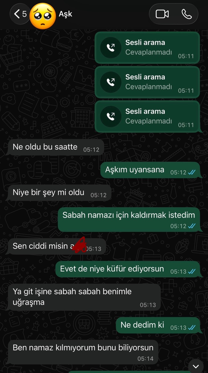 Erkek arkadaşımı namaza kaldırmak istedim bana küfür etti, bu tepki normal mi ne yapmalıyım?