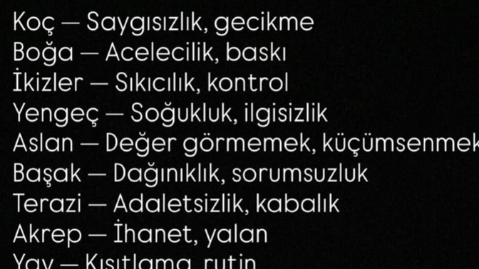 Burçların en sevmediği davranışlar nelermiş ?
