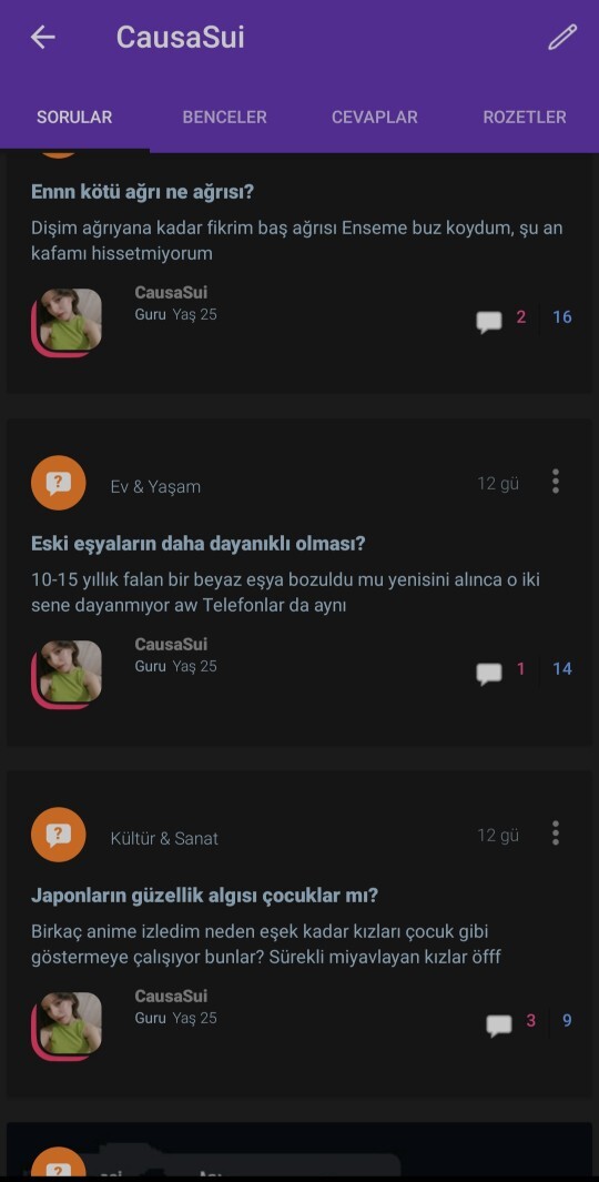 Sadece karşı cinsin sorularına mı gidiyorsunuz?