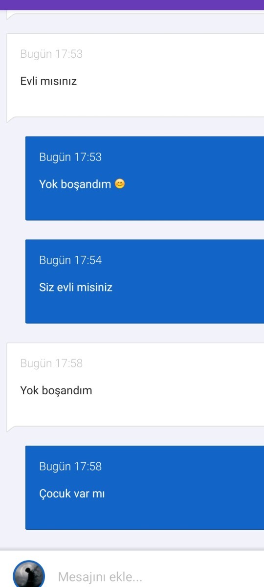 İlk mesajı atan o, geçen konuşma fotoda var. Ve sonuç engellemiş 😂 sizce ruh hastası olabilir mi?