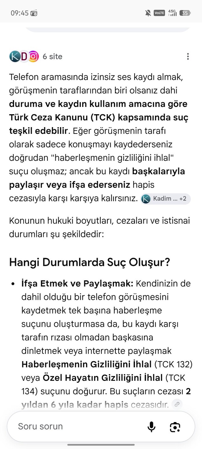 Arkadaşlarla özel konuşmaların ekran kaydını veya ses kaydını izinsiz atmak suç mu?