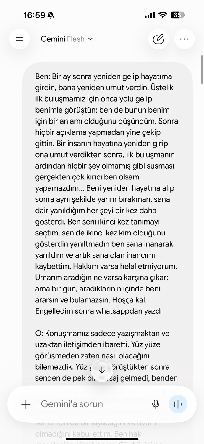 İlk buluşma 6 ay süre sonuç bu Sizce neden olmadı? (Not: fotoğraflardan daha güzelsin dedi gelecek hakkında konuştuk kız ekliyor?