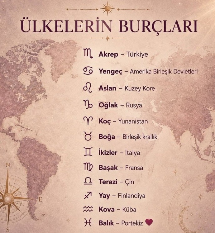 Burcuna göre hangi ülkesin?