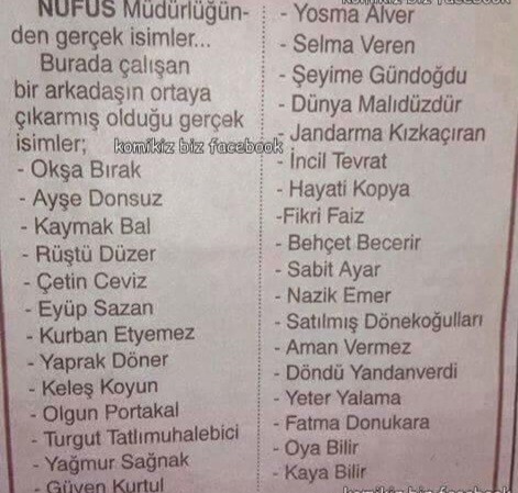 Soyadınız nedir soyadınız dan memnun musunuz?