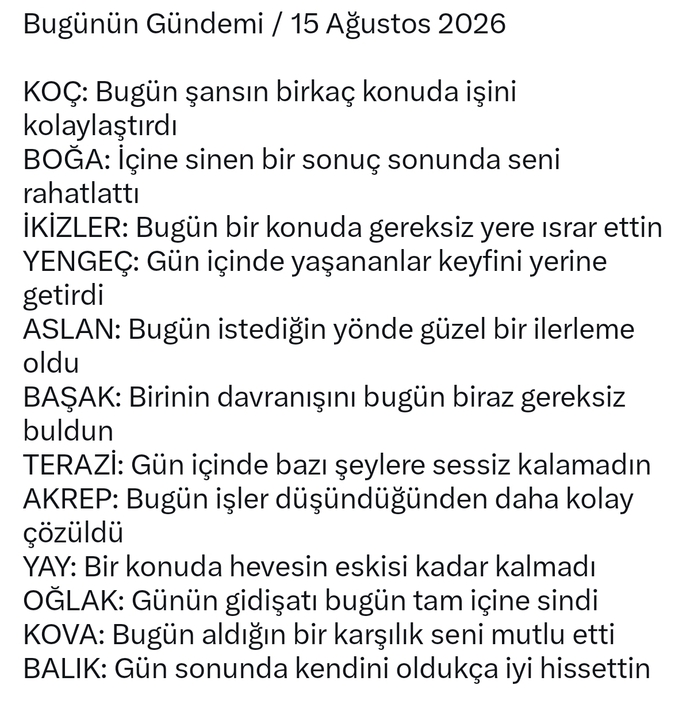 Burcunuza göre bugün gündeminizde ne var?
