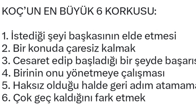 Burcunuza göre en büyük 6 korkunuzu öğrenmek ister misiniz?