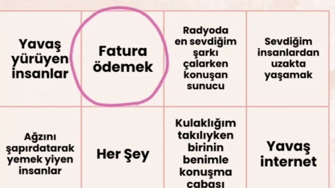 Seni çileden çıkartan şeyler nelerdir?