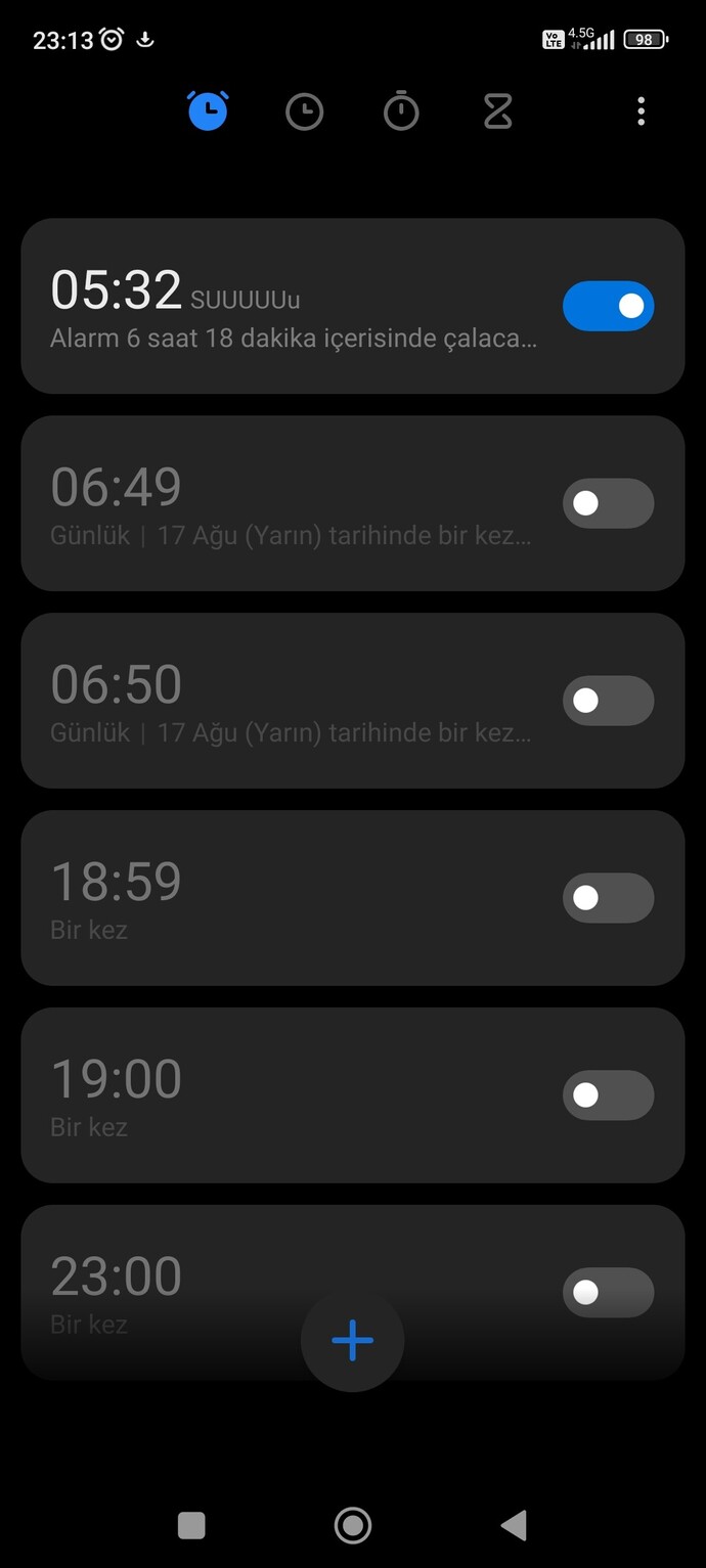 Alarmınız kaça kurulu?