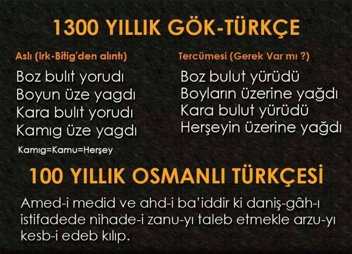 Eski Türkçe hangisi sayılır, Osmanlıca mı yoksa Göktürkçe mi?