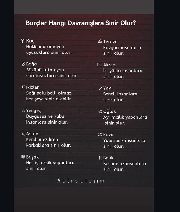 Burcuna göre seni sinirlendiren davranış neymiş? 😯